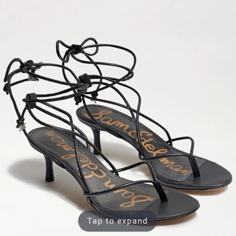 Sam Edelman Black Lace-Up Heels